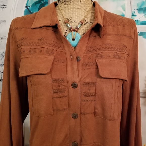 🆕️🌷BOHO GLAM!🌷FAUX SUEDE EMBROIDERY DRESS - Picture 5 of 8